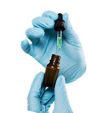 close up hands holding bottle with medical treatment