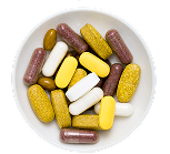 flat lay assortment pills plate